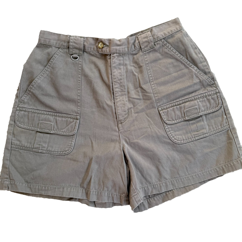 G.H. Bass & Co 100% Cotton Cargo Shorts W 14 Relaxed Khaki Y2K Utility Outdoor